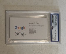 Vint Cerf PSA/DNA Autograph Signed Google Cloud Business Card Internet Creator picture