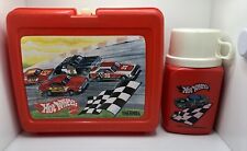 Vintage 1980s Mattel Hot Wheels Plastic Lunchbox with Thermos 1984 picture