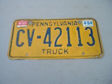 Pennsylvania 1995 Truck License Plate CV 42113 picture