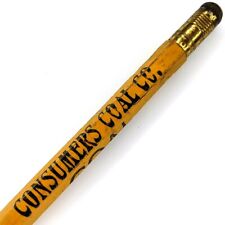 1930s-40s Louisville Consumers Coal Co Big Hex Wood Pencil Brass KY Vtg RARE G13 picture