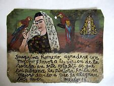 VTG c. 1935 HP MEXICAN TIN RETABLO VIRGEN DE SOLEDAD IMPROVES FRIDA KAHLO HEALTH picture
