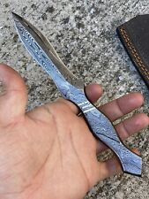 Custom Handmade HAND FORGED DAMASCUS STEEL Hunting Dagger Boot KNIFE Full Tang picture
