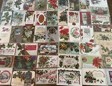 Big Lot of ~55 Vintage 1900's Christmas~Antique~ Xmas Postcards~in sleeves~k-90 picture