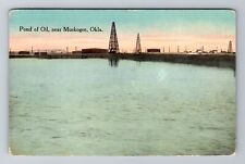 Muskogee OK-Oklahoma, Pond On Oil, Antique, Vintage c1911 Souvenir Postcard picture