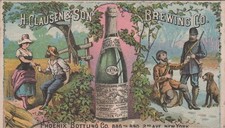 H Clausen Son Brewing Phoenix Bottling Co New York Hunters Dog Couple HPV2 picture