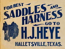 H.J. HEYE SADDLES AND HARNESS ADVERTISING METAL SIGN picture