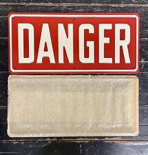 Vintage NOS Embossed Metal Red “DANGER” Gas Station Sign In Original Paper picture