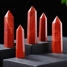 Red Jasper Healing Crystal Tower Point Wand Reiki Obelisk Chakra Home Decor Gift picture