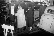 Constituents recording their votes in a polling booth erected in a- Old Photo picture