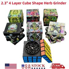 2.3 Inch 4 Layer  Cube Shape Aviation Tobacco Herb Spice Grinder Smoke Crusher picture