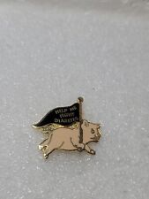 Help Me Fight Diabetes Pink Pig with Flag Enamel Lapel Pin Single Clutch Back picture