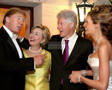 DONALD AND MELANIA TRUMP w/ BILL & HILLARY CLINTON IN 2005 - 8X10 PHOTO (OP-464) picture