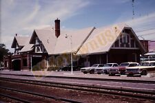Vtg 1972 Train Slide Atchison Topeka & Santa Fe RY Station Flagstaff AZ X6K071 picture