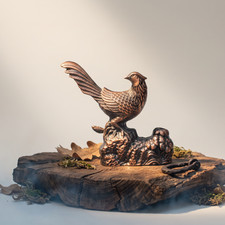 Pheasant Table Lighter, Turbo flame, Bird statue Birdlife Wildlife authentic VTG picture