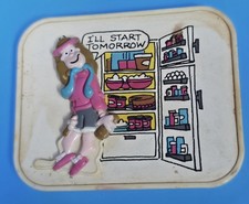 2½" Vintage 1989 Applause I’ll Start Tomorrow Diet Humorous Locker Fridge Magnet picture