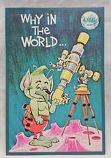 Vintage 1950 Alien Fantasy Sci-Fi Greeting Card Greetings Inc Earthling Birthday picture