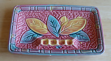 Vintage Japan Pottery Ashtray Pink Blue Leaves Mid Century Modern MCM READ picture
