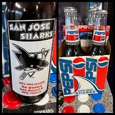 4 Pack: Vintage 1993-94 San Jose Sharks Pepsi Commemorative Bottle Set UNOPENED picture