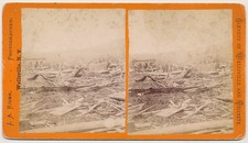 NEW YORK STEREOVIEW - Wellsville - Disaster Scene - JA Rider 1880s picture