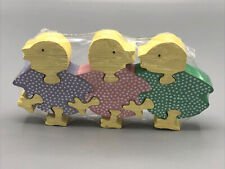 Dept 56 Wood Jigsaw Puzzle Easter Themed Dancing Ducks Rare picture