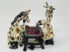 2004 Blue Sky Clayworks Giraffes Playing Checkers Figurine Heather Goldmine picture