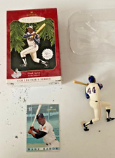 1997 Hank Aaron Hallmark Christmas Ornament With Special Trading Card picture