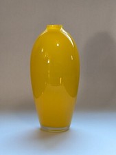 Crate&Barrel Candy Yellow Beautiful Vase Bright Varied Opaqueness Made In France picture