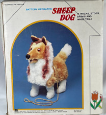 Vintage 1985 Lucky Star Battery-Operated Walking Sheepdog Toy w/ Leash - Collect picture