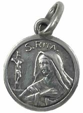 Vintage Catholic Silver St Rita Small Medal, .7 Grams Silver picture