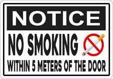 5x3.5 Notice No Smoking Within 5 Meters of the Door Sticker Vinyl Business Sign picture