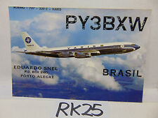 VINTAGE QSL CARD AMATEUR RADIO 1971 PORTO ELEGRE BRASIL-BRAZIL VARIG JET 707-320 picture