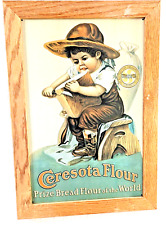 Ceresota Flour Embossed Tin Art Print Wood Frame Vintage 19 x 13-inch Boy Baker picture