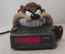 TESTED VINTAGE 1997 Westclox Tasmanian Devil Alarm Clock Bedside AM/FM Radio-TAZ picture