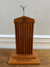 VINTAGE ROLLS ROYCE TROPHY AWARD WOOD RADIATOR GRILLE SPIRIT OF ECSTASY 15" picture