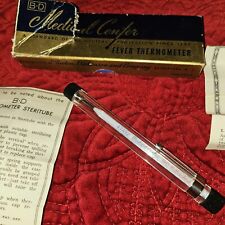 Vintage 1950's Medical Center Glass Oral Fever Thermometer W/ Box Case Steritube picture