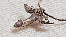 FINE STERLING SILVER JEWELRY SNAKE CHAIN NECKLACE FLYING PENIS FERTILITY PENDANT picture