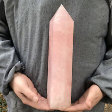 6.68LB natural pink rose quartz obelisk crystal wand point healing LY21 picture