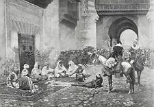 Muslim Islamic Criminal Trial, North Africa, Huge 1880s Antique Print & Article picture