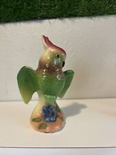 Mid 20th Century Colorful Ceramic Parrot Figurine picture