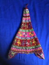 VINTAGE ANDEAN PERUVIAN CHULLO HAT ALPACA WOOL HAND KNIT EARFLAP STOCKING CAP picture