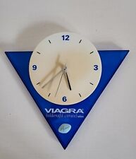 Viagra Pfizer Sales Rep Advertising Clock Battery Blue & White Plastic -RARE- picture