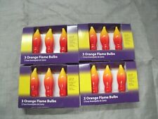 NOS Christmas Candle Orange Yellow Flame Glass Bulbs 24 Replacement Bulbs 2 picture