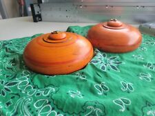 *LOT OF 2* Vintage Opium box wooden round Chinese box picture