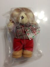 Vintage 1986 Wendy's Boone Furskin Happy Holiday Plush Bear Stuffed Animal Toy picture