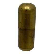 Antique Vintage Brass Round Trench Art Pill Shaped Lighter - RARE picture