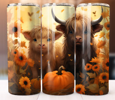 Baby Highland Cow  Tumbler 20oz Cup Mug 20oz Lid Straw Skinny Drinkware picture