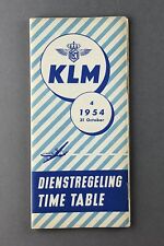 KLM ROYAL DUTCH AIRLINES WORLD TIMETABLE OCTOBER 1954 K.L.M.  picture