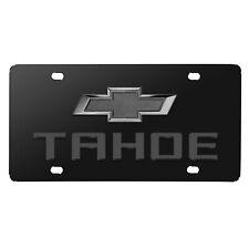 Chevrolet Tahoe 3D Dark Gray Dual Logo Black Stainless Steel License Plate picture