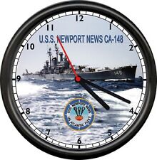 USS Newport News CA-148 US Navy Veteran US Sailor Military Ship Sign Wall Clock picture