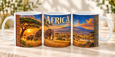 Africa Landscape Elephant Mug | African Pattern Ceramic Mug picture
